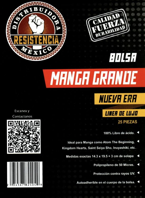 Bolsa manga grande nueva era 25 pzas